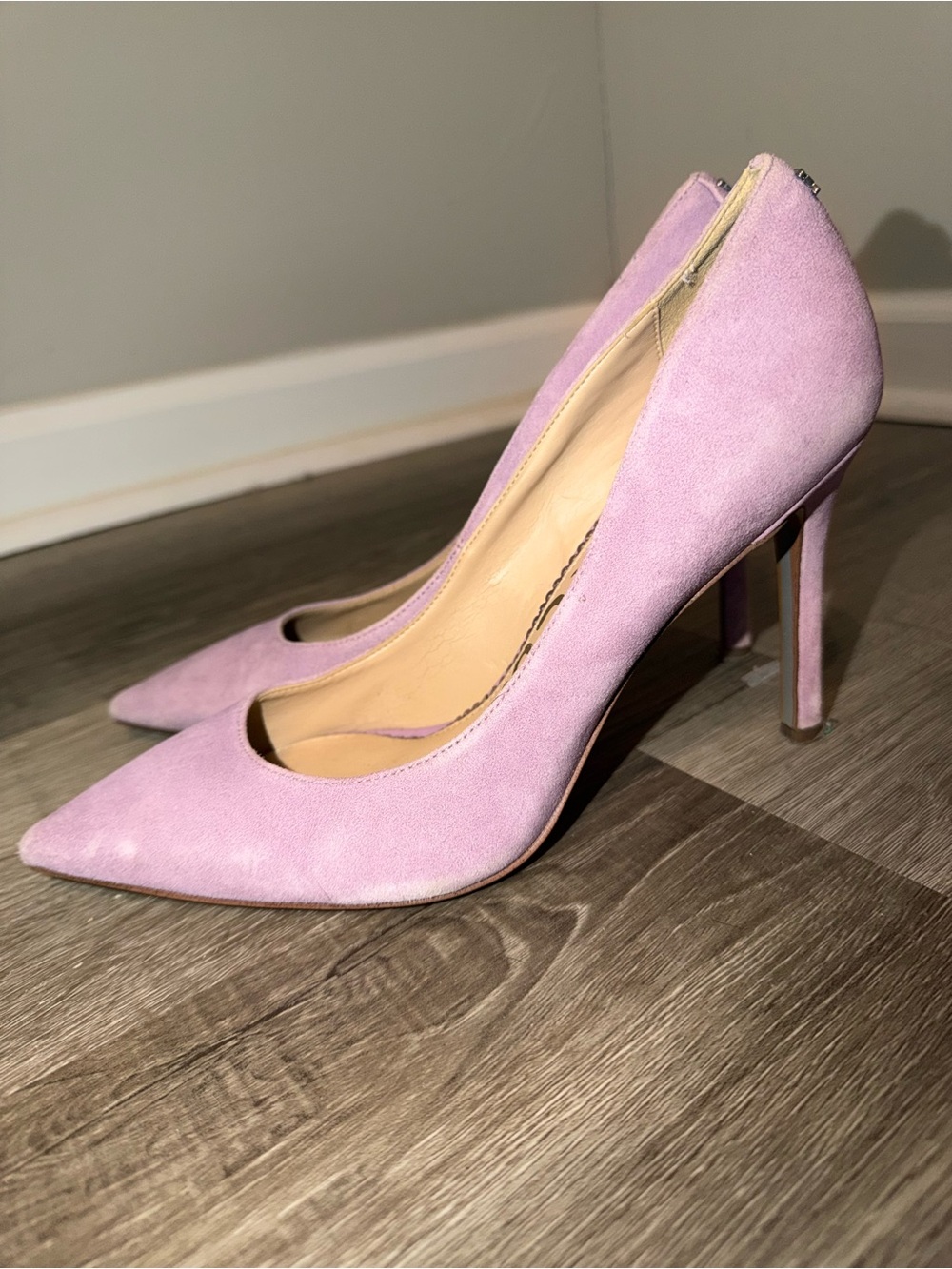 Sam Edelman Hazel Suede Pointed Toe Pumps Lavender Lilac Stiletto size 7